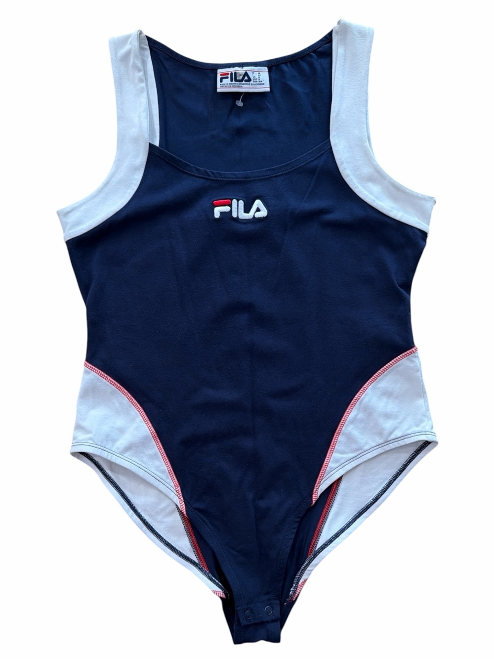 Fila Jackie Navy & White Athletic One-Piece Bodysuit